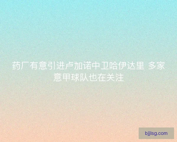 药厂有意引进卢加诺中卫哈伊达里 多家意甲球队也在关注 药厂有意引进卢加诺中卫哈伊达里 多家意甲球队也在关注