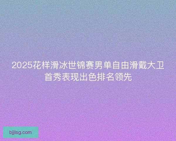 2025花样滑冰世锦赛男单自由滑戴大卫首秀表现出色排名领先