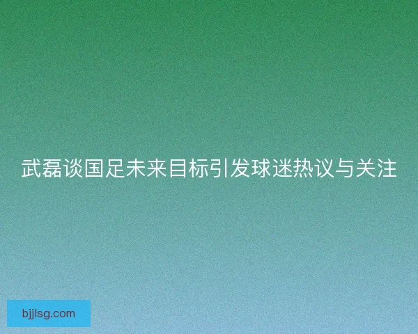 武磊谈国足未来目标引发球迷热议与关注